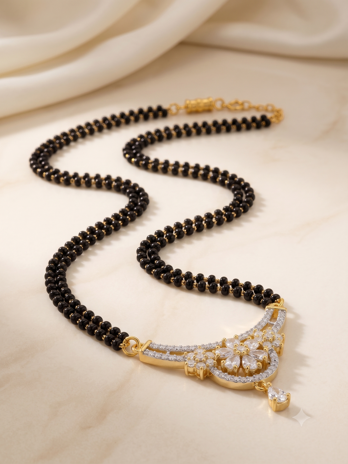 Silver Noor Flora Mangalsutra Set | For Women & Girls