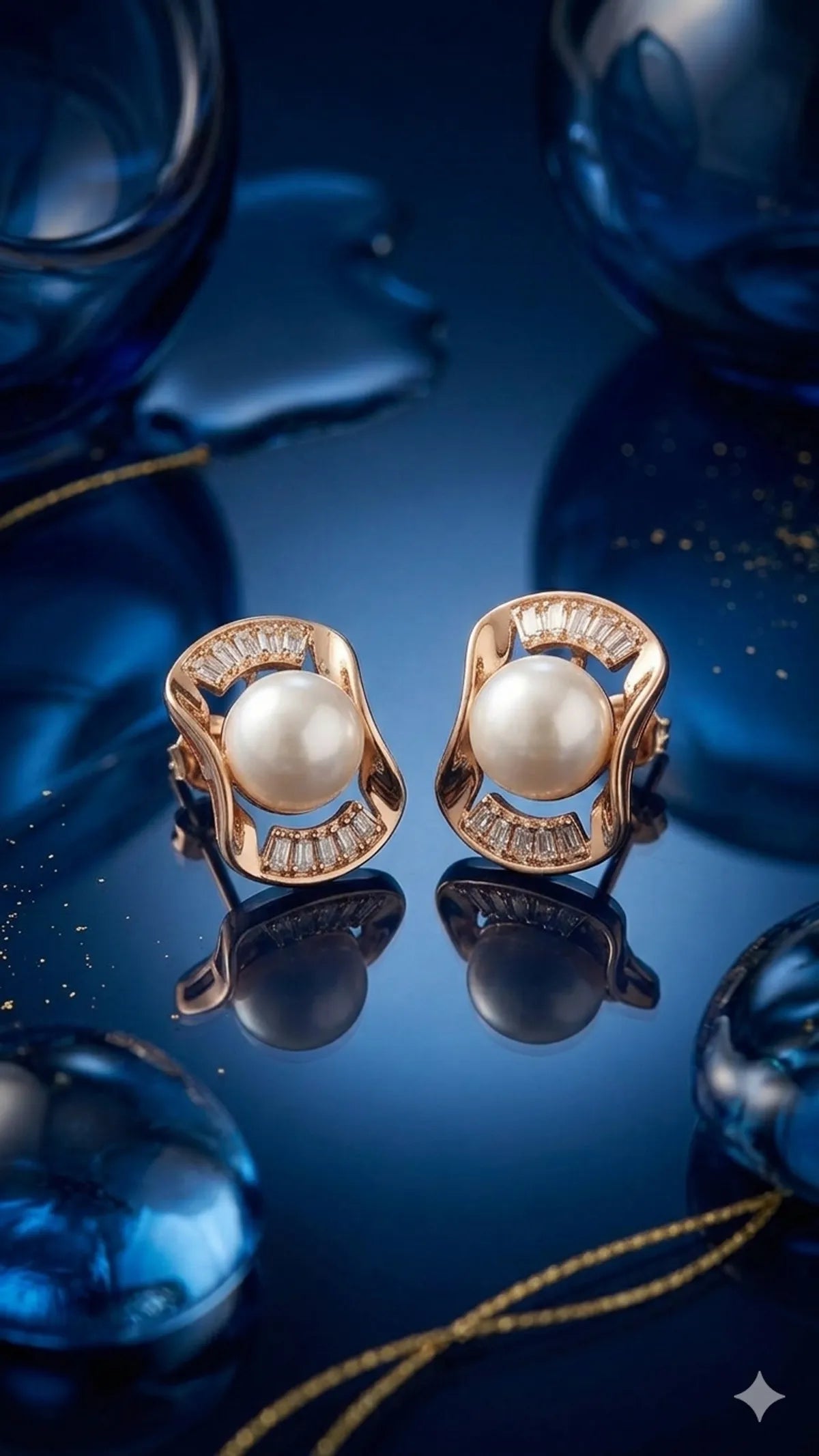The Aurelia Pearl Wave Studs