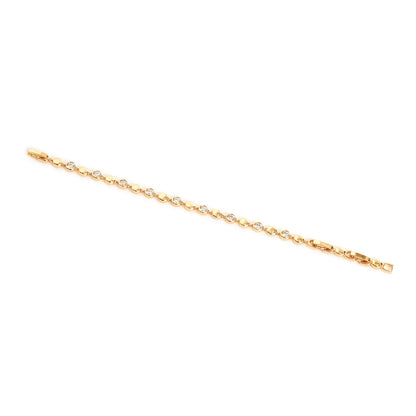 Astraea Sparkle" Gold & Diamond Station Bracelet
