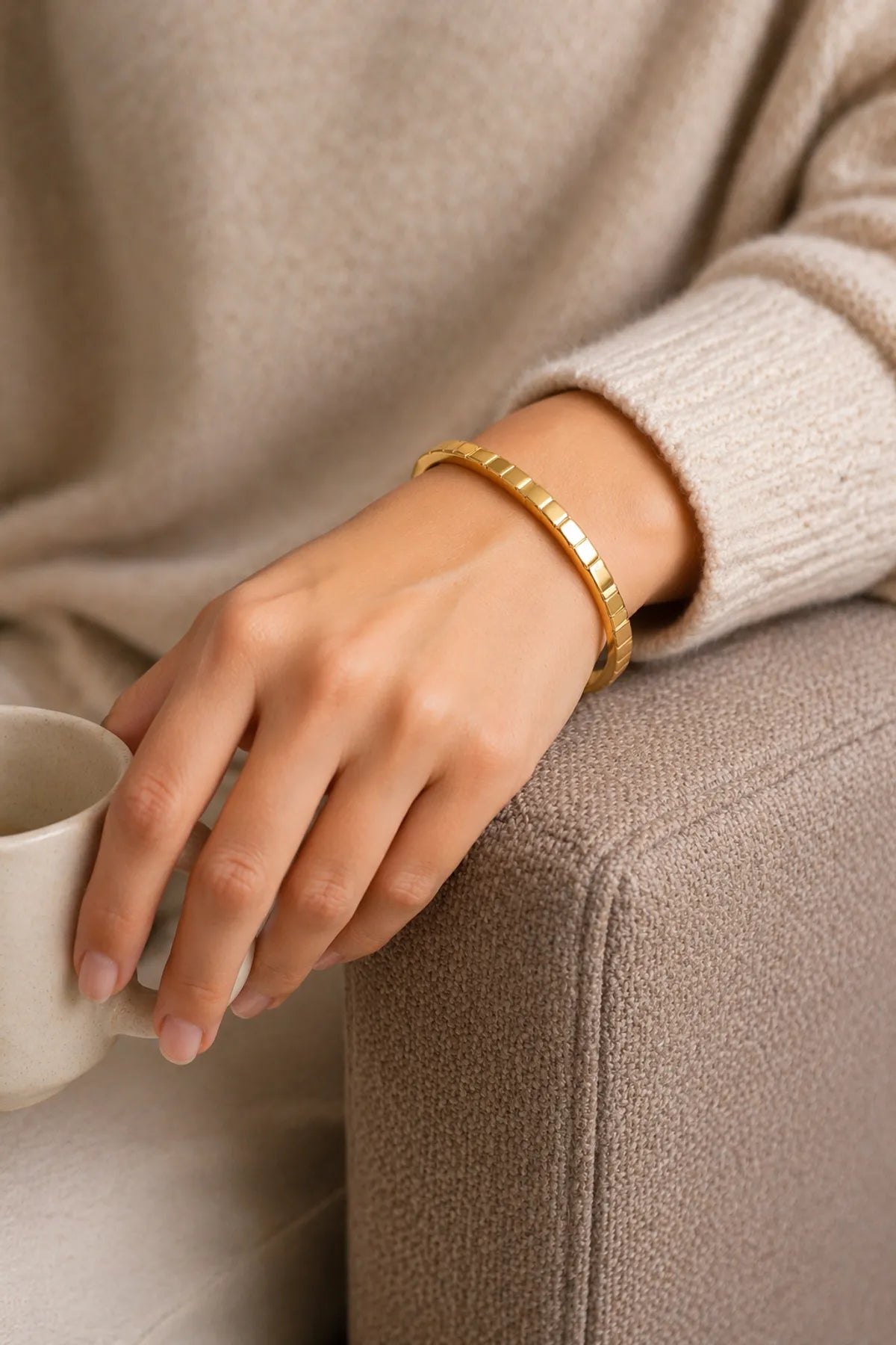 Aurelia Edge Gold Bangle