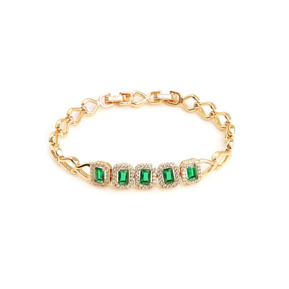 Emerald Echo" Art Deco Bracelet