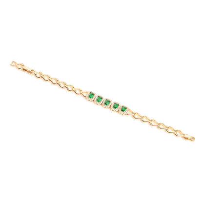 Emerald Echo" Art Deco Bracelet