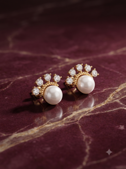 The Sovereign Pearl Crown Studs