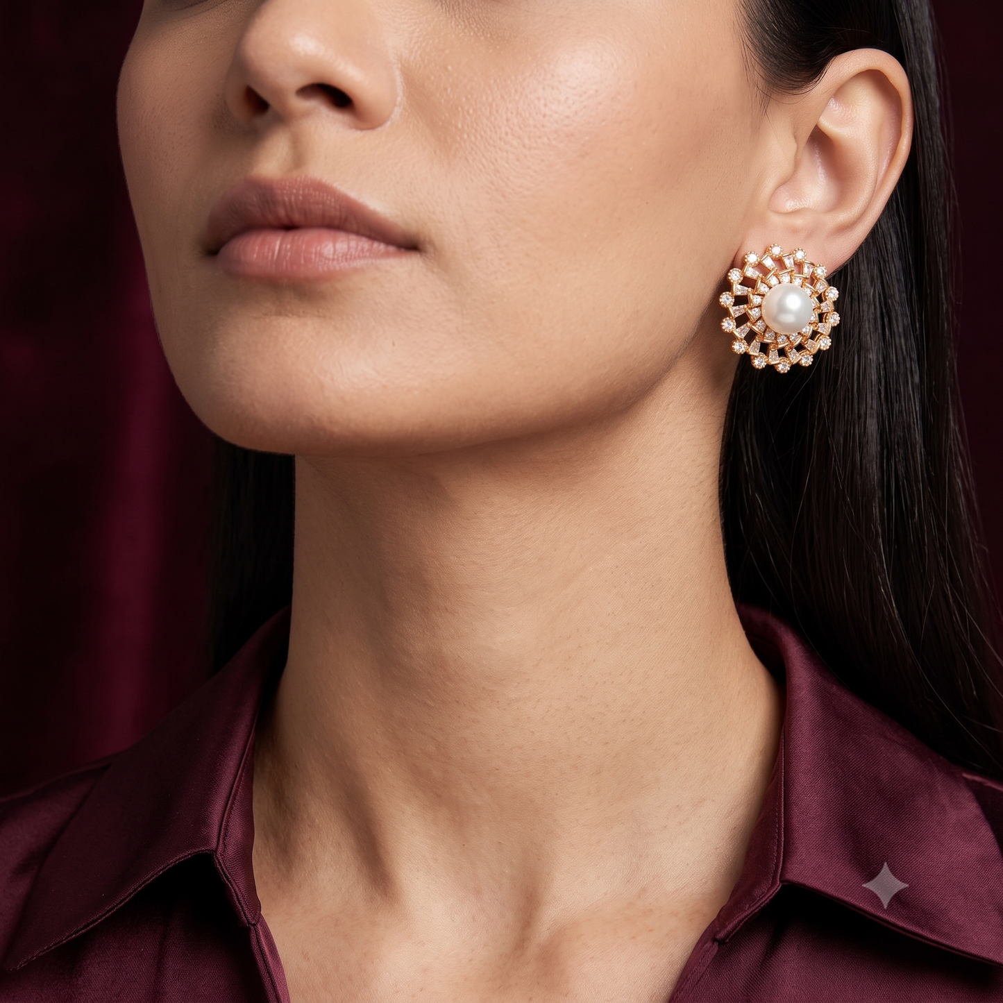 The Aurelia Pearl Sunburst Studs