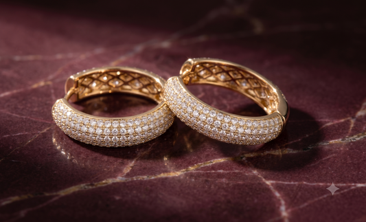 The Lumina Pavé Gold Hoops