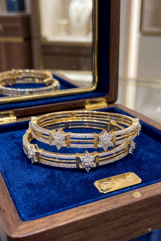 Saanvi Floral Zirconica Bangles