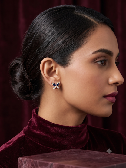 The Azure Papillon Studs