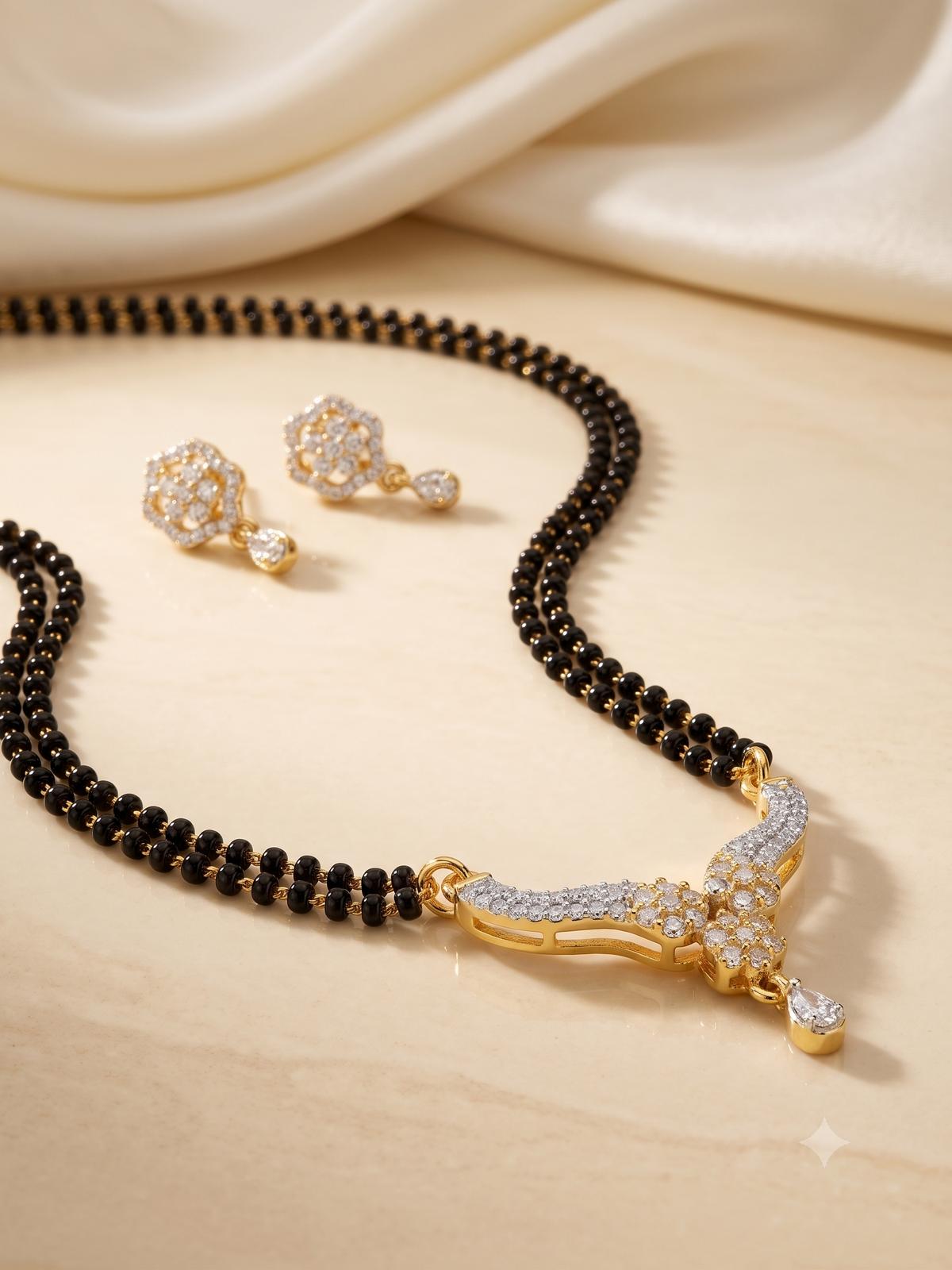 Silver Shringar Bloom Mangalsutra Set | For Women & Girls