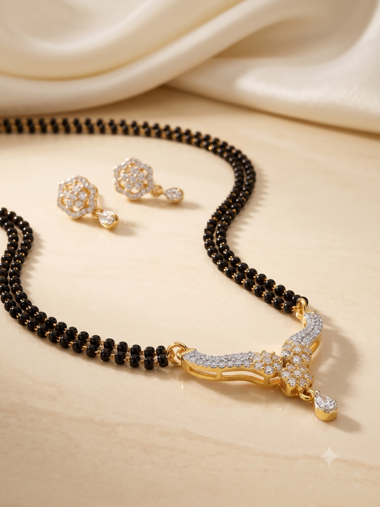 Silver Shringar Bloom Mangalsutra Set | For Women & Girls