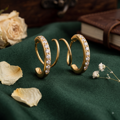 Inny Twirl Sparkle Hoop Earrings