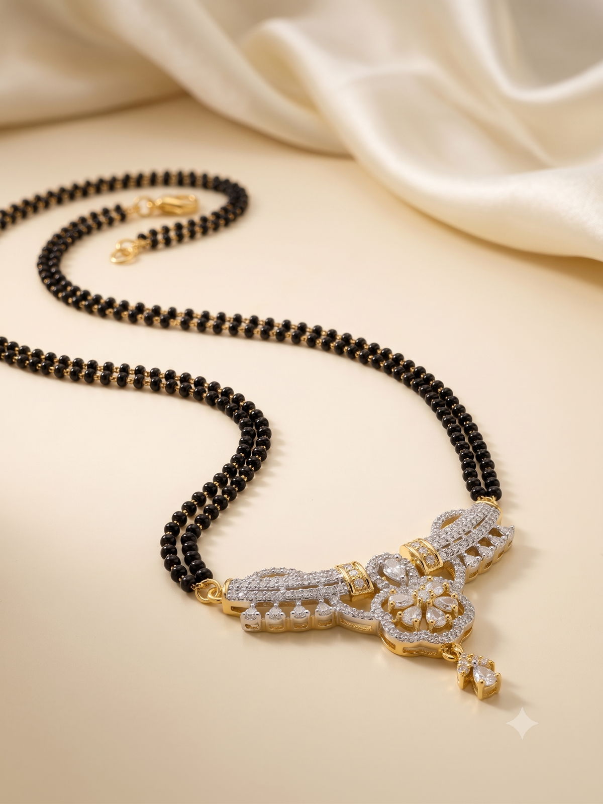 Silver Nazaakat Motif Mangalsutra Set | For Women & Girls
