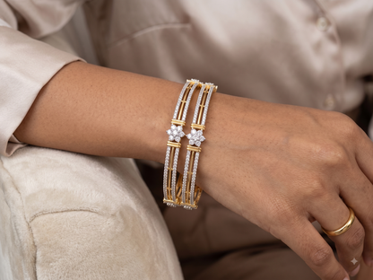 Saanvi Floral Zirconica Bangles