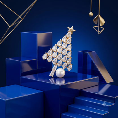 Pearl Christmas Tree Brooch