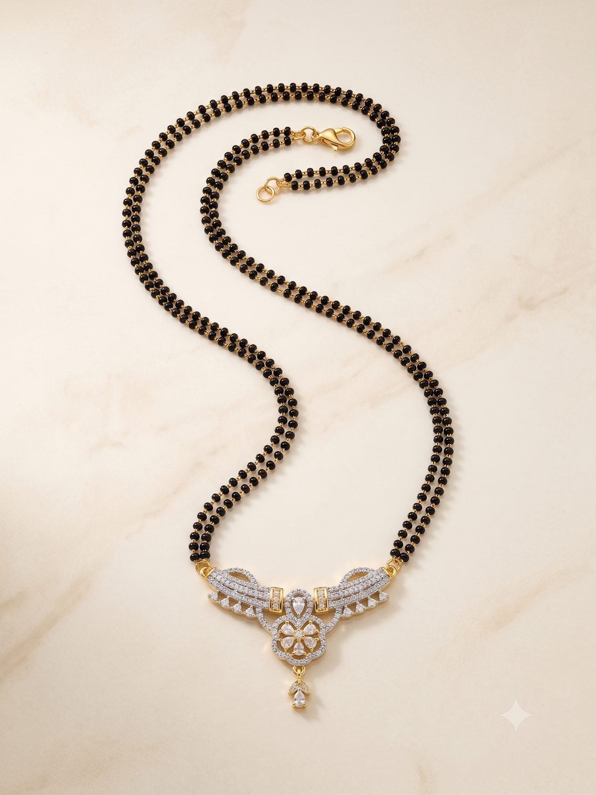 Silver Nazaakat Motif Mangalsutra Set | For Women & Girls