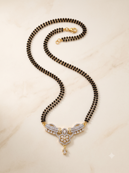 Silver Nazaakat Motif Mangalsutra Set | For Women & Girls