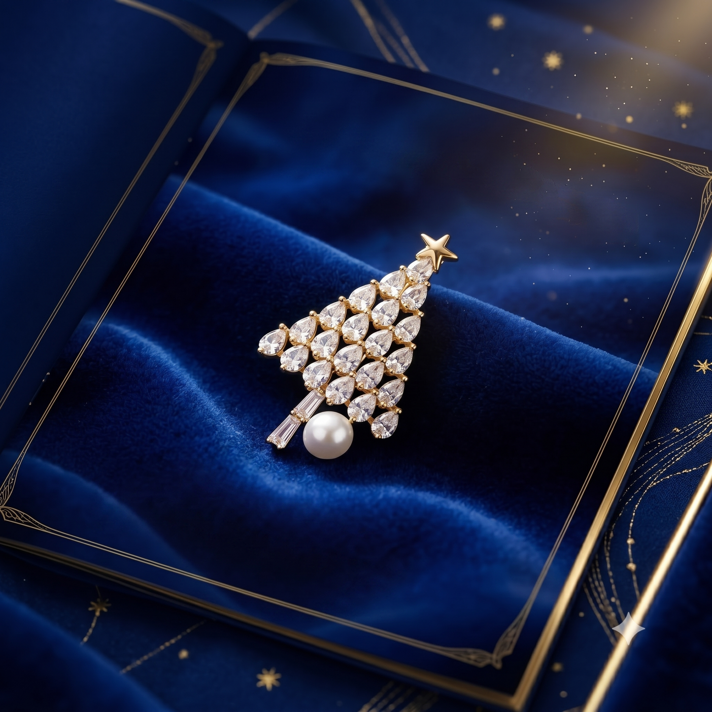 Pearl Christmas Tree Brooch