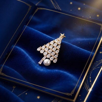 Pearl Christmas Tree Brooch