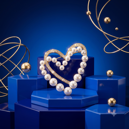 Pavé Heart Brooch