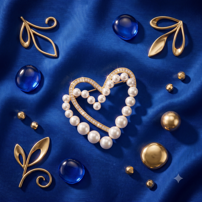Pavé Heart Brooch