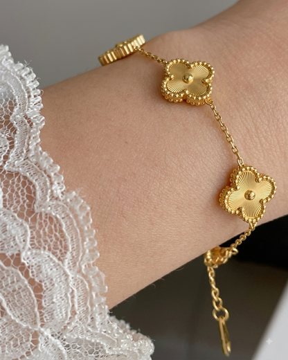 Golden Bloom Clover Bracelet