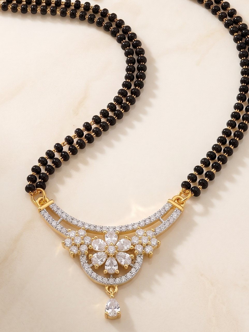 Silver Noor Flora Mangalsutra Set | For Women & Girls