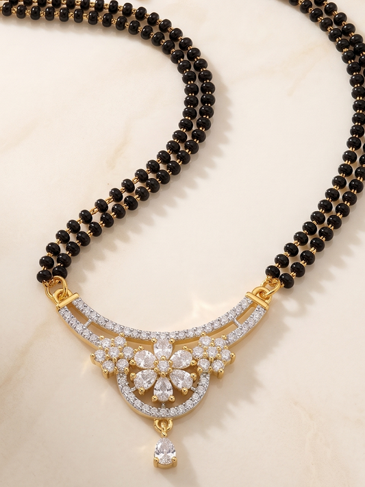 Silver Noor Flora Mangalsutra Set | For Women & Girls