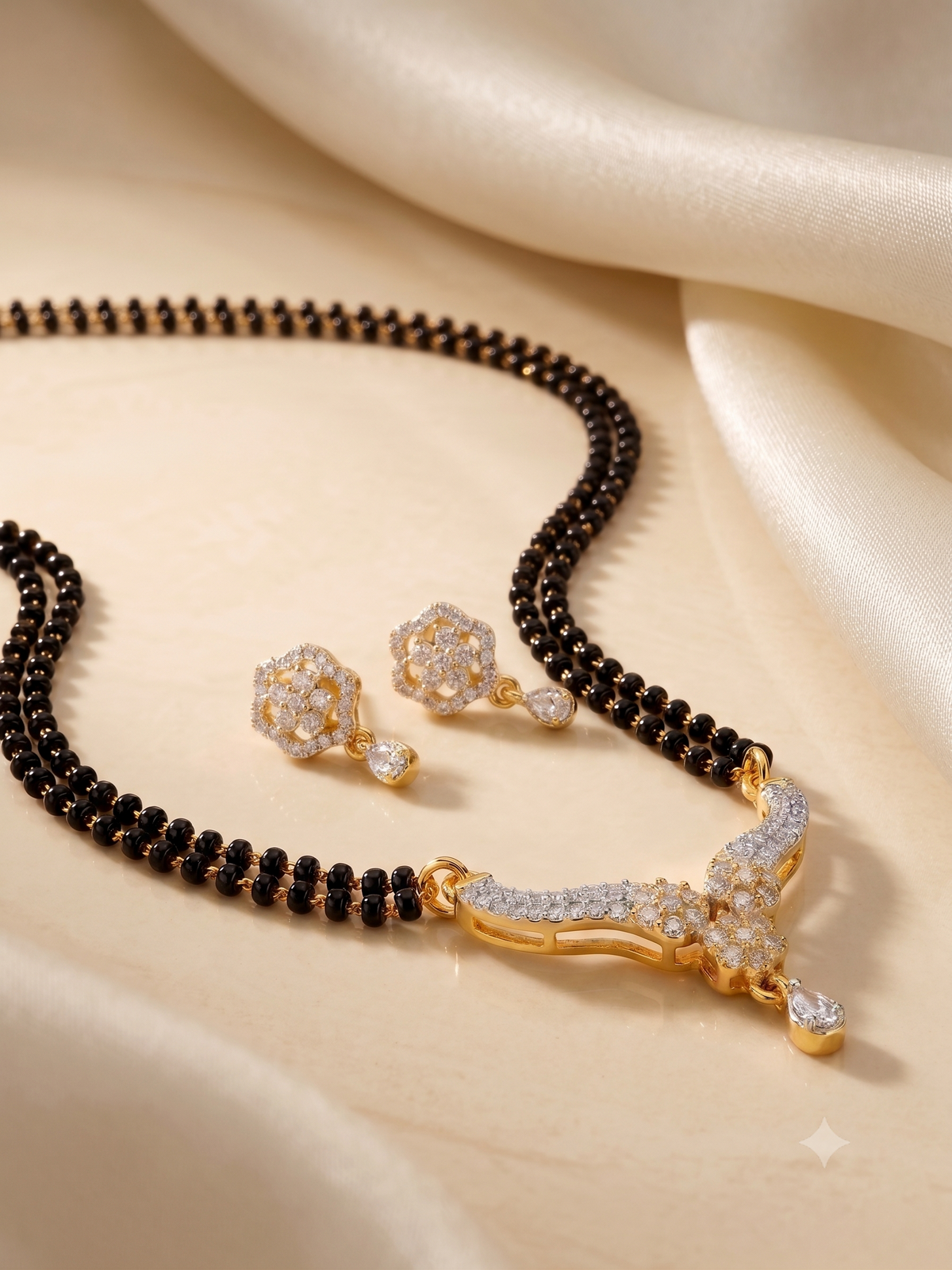 Silver Shringar Bloom Mangalsutra Set | For Women & Girls
