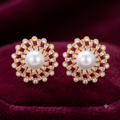 The Aurelia Pearl Sunburst Studs