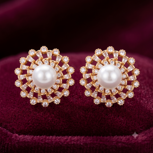 The Aurelia Pearl Sunburst Studs
