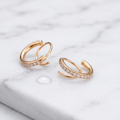 Inny Twirl Sparkle Hoop Earrings