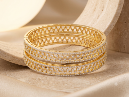 Noor Mesh Zirconica Bangles