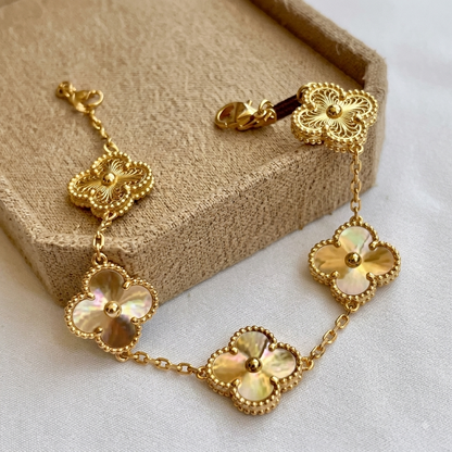 Golden Bloom Clover Bracelet