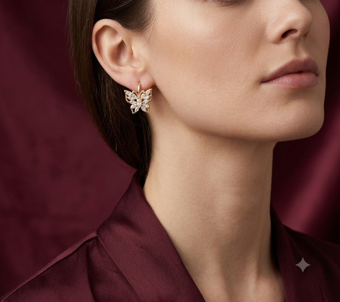 The Aurelia Marquise Butterfly Huggies