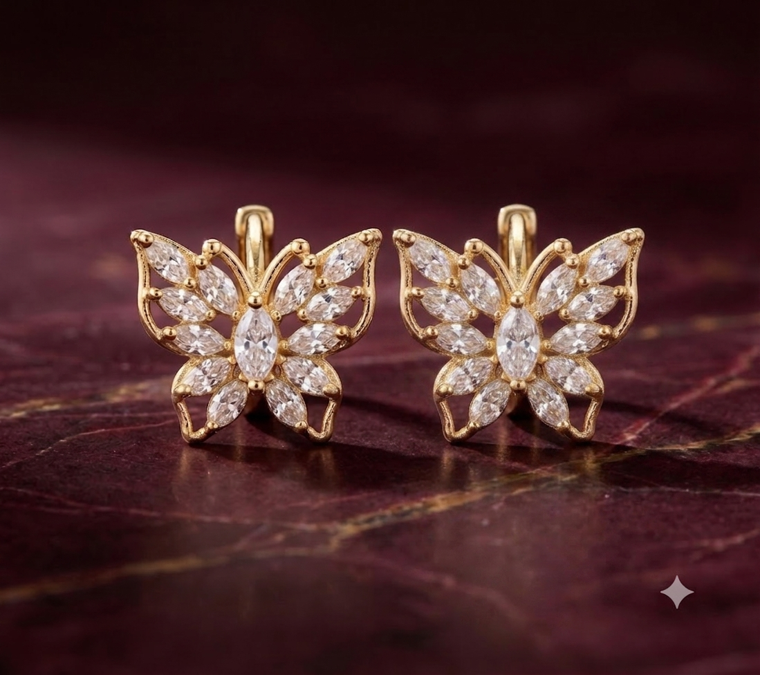 The Aurelia Marquise Butterfly Huggies