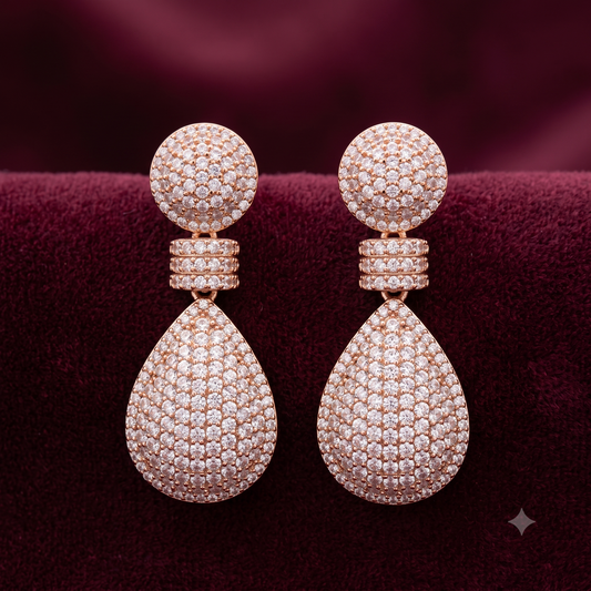 The Lumina Pavé Teardrop Statement Earrings
