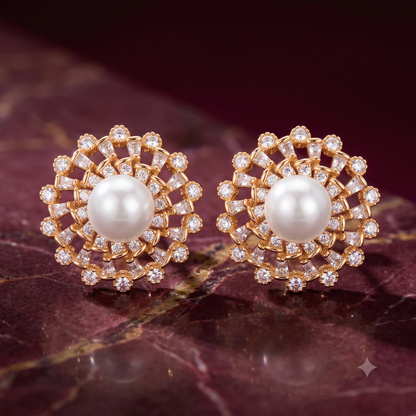 The Aurelia Pearl Sunburst Studs