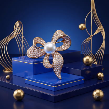 The Celestial Jewels "Celestial Pearl Bow" Brooch