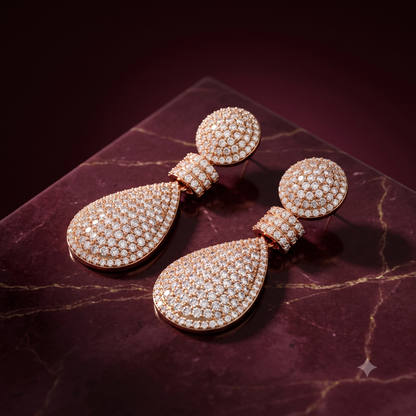 The Lumina Pavé Teardrop Statement Earrings