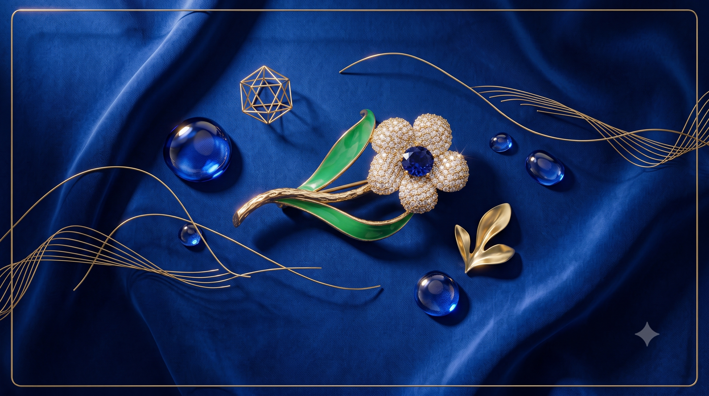 The Regent Floral Spray Brooch