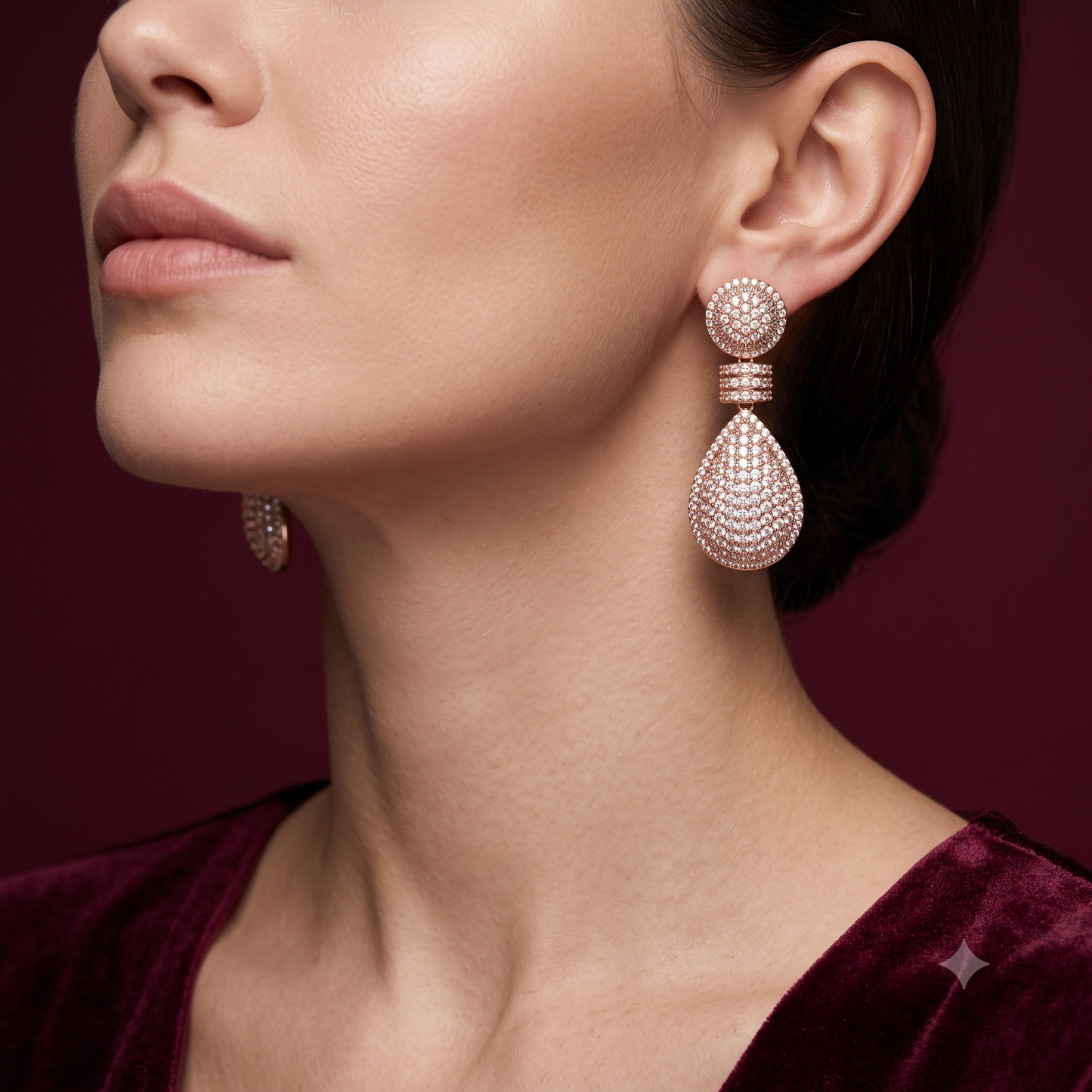The Lumina Pavé Teardrop Statement Earrings
