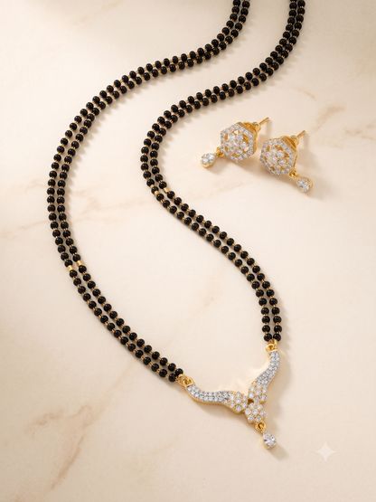 Silver Shringar Bloom Mangalsutra Set | For Women & Girls