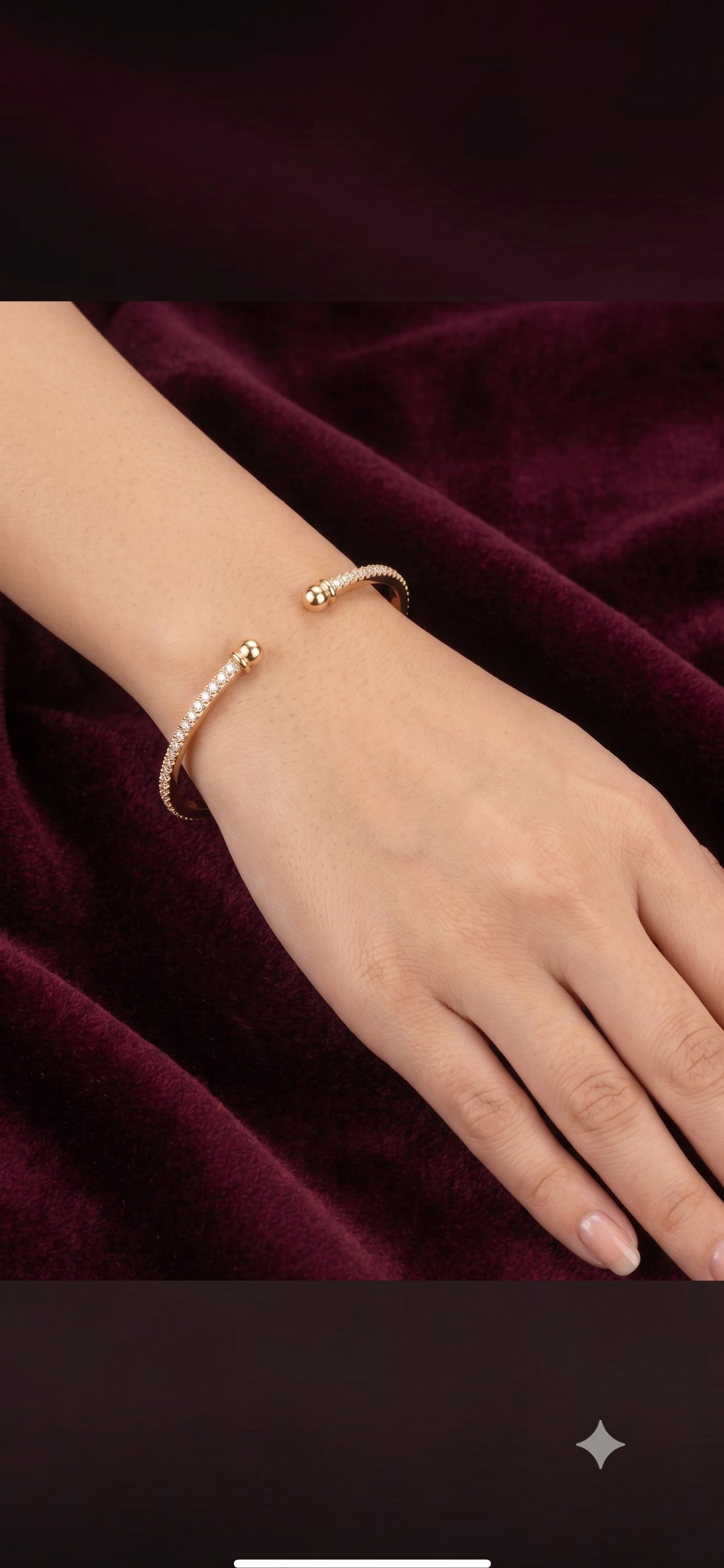 The Lumière Pavé Open Cuff