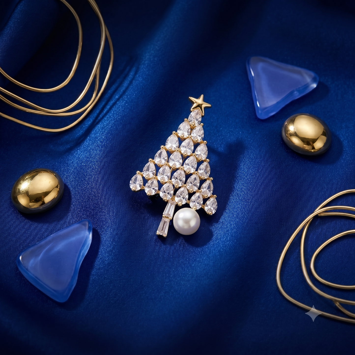 Pearl Christmas Tree Brooch