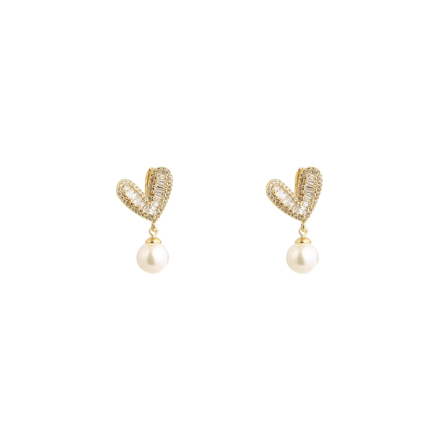 Golden Amour Pearl Drop Earrings