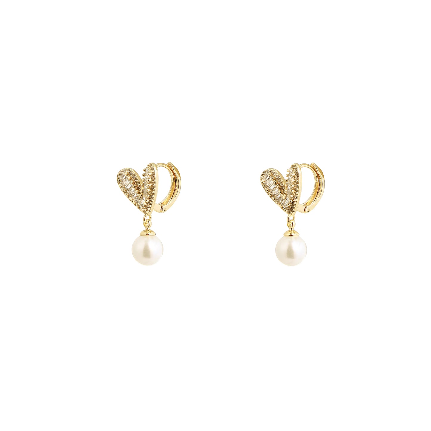 Golden Amour Pearl Drop Earrings