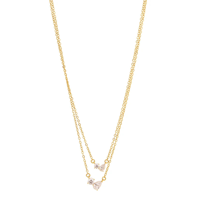 Celestia Duo Drop Layered Necklace