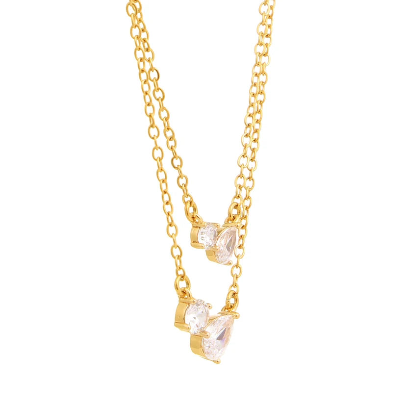 Celestia Duo Drop Layered Necklace