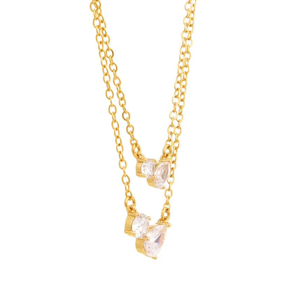 Celestia Duo Drop Layered Necklace