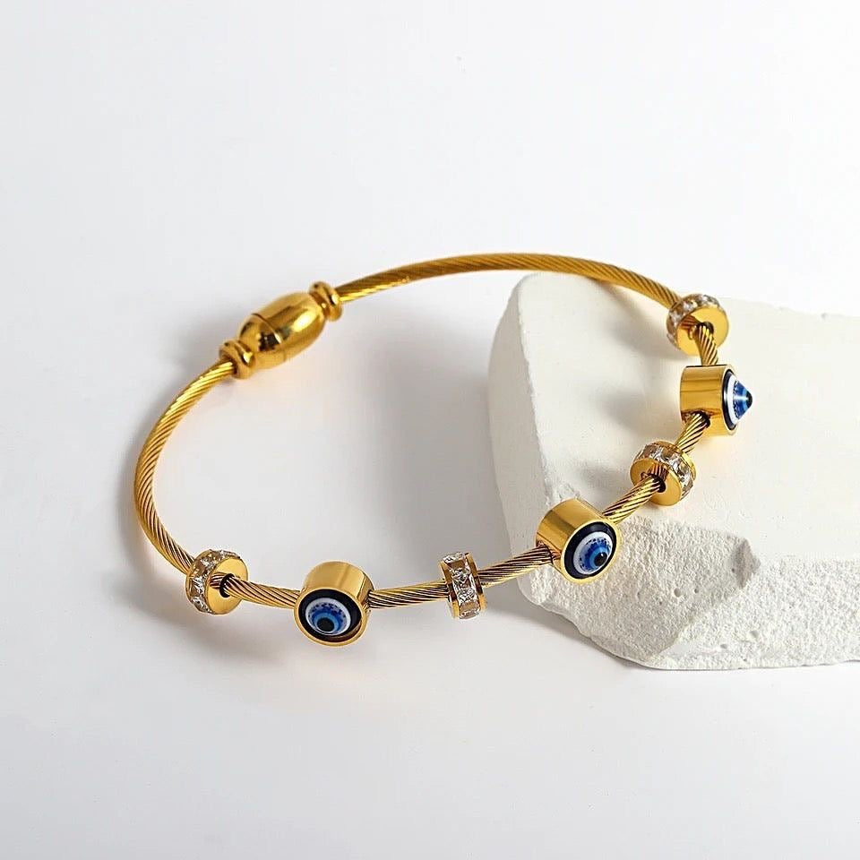 Inny Aura Evil Eye Cable Bracelet