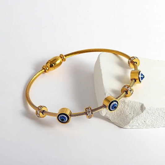 Inny Aura Evil Eye Cable Bracelet
